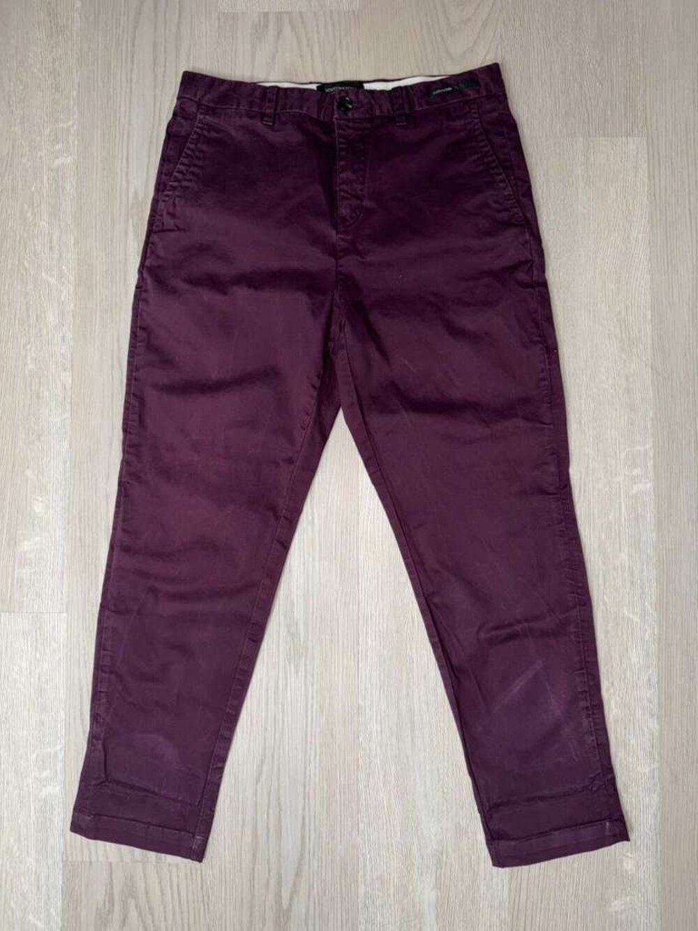 Scotch & Soda Amsterdam Couture Tapered Chinos - Burgundy Organic Cotton - 30x32